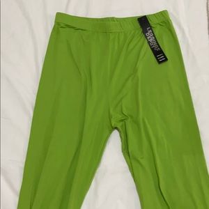 High waisted lime green leggings